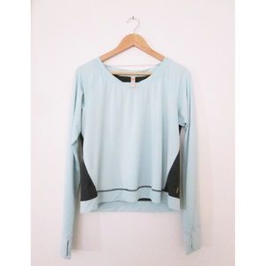 Lucy mint scoop neck long sleeve workout tee